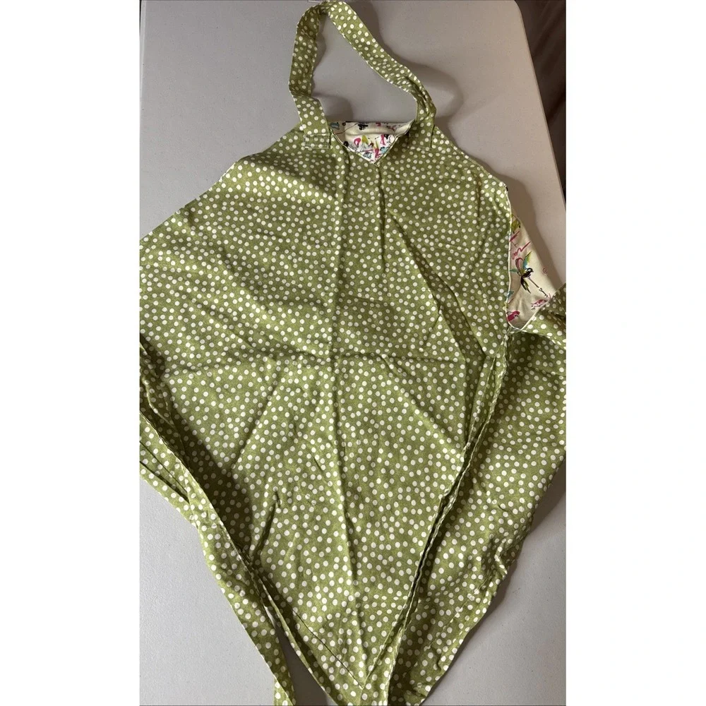 VTG  Print Parisian Homemade Apron Reversible Artist Smock Polka Dot Reversible